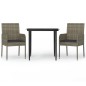 vidaXL Set comedor jardín 3 pzas y cojines ratán sintético negro gris vidaXL Set comedor jardín 3 pzas y cojines ratán sintético negro gris