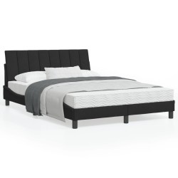 vidaXL Estructura de cama con luces LED terciopelo negro 120x200 cm