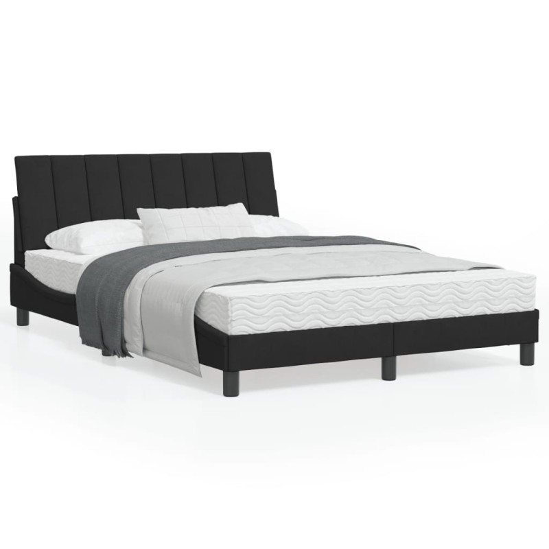 vidaXL Estructura de cama con luces LED terciopelo negro 120x200 cm