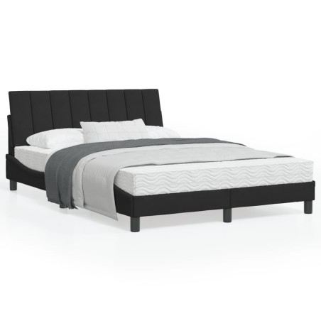 vidaXL Estructura de cama con luces LED terciopelo negro 120x200 cm