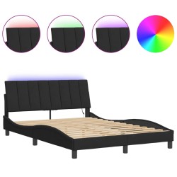 vidaXL Estructura de cama con luces LED terciopelo negro 120x200 cm