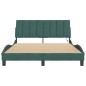 vidaXL Estructura de cama luces LED terciopelo verde oscuro 140x190 cm