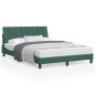 vidaXL Estructura de cama con luces terciopelo verde oscuro 140x200 cm vidaXL Estructura de cama con luces terciopelo verde oscuro 140x200 cm