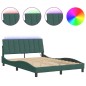 vidaXL Estructura de cama con luces terciopelo verde oscuro 140x200 cm vidaXL Estructura de cama con luces terciopelo verde oscuro 140x200 cm