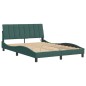 vidaXL Estructura de cama con luces terciopelo verde oscuro 140x200 cm vidaXL Estructura de cama con luces terciopelo verde oscuro 140x200 cm