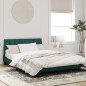 vidaXL Estructura de cama con luces terciopelo verde oscuro 140x200 cm vidaXL Estructura de cama con luces terciopelo verde oscuro 140x200 cm