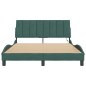 vidaXL Estructura de cama con luces terciopelo verde oscuro 140x200 cm vidaXL Estructura de cama con luces terciopelo verde oscuro 140x200 cm