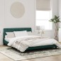 vidaXL Estructura cama con luces LED terciopelo verde oscuro 160x200cm