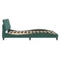 vidaXL Estructura cama con luces LED terciopelo verde oscuro 160x200cm