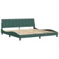 vidaXL Estructura cama con luces LED terciopelo verde oscuro 200x200cm vidaXL Estructura cama con luces LED terciopelo verde oscuro 200x200cm