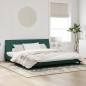 vidaXL Estructura cama con luces LED terciopelo verde oscuro 200x200cm vidaXL Estructura cama con luces LED terciopelo verde oscuro 200x200cm