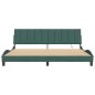 vidaXL Estructura cama con luces LED terciopelo verde oscuro 200x200cm vidaXL Estructura cama con luces LED terciopelo verde oscuro 200x200cm