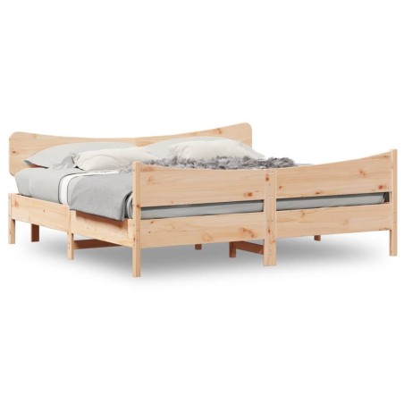 vidaXL Estructura de cama con cabecero madera maciza pino 180x200 cm