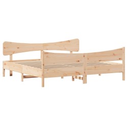 vidaXL Estructura de cama con cabecero madera maciza pino 180x200 cm