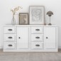 vidaXL Aparadores 2 uds madera contrachapada blanco brillo vidaXL Aparadores 2 uds madera contrachapada blanco brillo