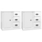 vidaXL Aparadores 2 uds madera contrachapada blanco brillo vidaXL Aparadores 2 uds madera contrachapada blanco brillo