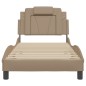 vidaXL Estructura de cama cabecero cuero sintético capuchino 90x190 cm