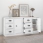 vidaXL Aparadores 2 uds madera contrachapada blanco brillo vidaXL Aparadores 2 uds madera contrachapada blanco brillo