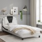 vidaXL Estructura de cama con cabecero cuero sintético blanco y negro vidaXL Estructura de cama con cabecero cuero sintético blanco y negro