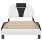 vidaXL Estructura de cama con cabecero cuero sintético blanco y negro vidaXL Estructura de cama con cabecero cuero sintético blanco y negro
