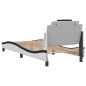 vidaXL Estructura de cama con cabecero cuero sintético blanco y negro vidaXL Estructura de cama con cabecero cuero sintético blanco y negro
