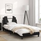 vidaXL Estructura cama cabecero cuero sintético negro blanco 90x200 cm vidaXL Estructura cama cabecero cuero sintético negro blanco 90x200 cm