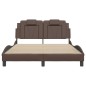 vidaXL Estructura de cama cabecero cuero sintético marrón 120x200 cm