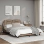 vidaXL Estructura de cama cabecero cuero sintético capuchino 120x200cm