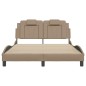 vidaXL Estructura de cama cabecero cuero sintético capuchino 120x200cm