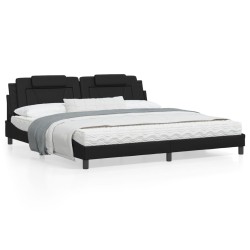 vidaXL Estructura de cama con cabecero cuero sintético negro 200x200cm