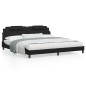 vidaXL Estructura de cama con cabecero cuero sintético negro 200x200cm vidaXL Estructura de cama con cabecero cuero sintético negro 200x200cm