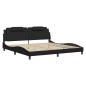vidaXL Estructura de cama con cabecero cuero sintético negro 200x200cm vidaXL Estructura de cama con cabecero cuero sintético negro 200x200cm