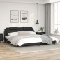 vidaXL Estructura de cama con cabecero cuero sintético negro 200x200cm vidaXL Estructura de cama con cabecero cuero sintético negro 200x200cm