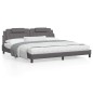 vidaXL Estructura de cama con cabecero cuero sintético gris 200x200 cm