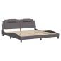 vidaXL Estructura de cama con cabecero cuero sintético gris 200x200 cm