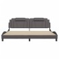 vidaXL Estructura de cama con cabecero cuero sintético gris 200x200 cm