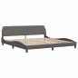 vidaXL Estructura de cama con cabecero cuero sintético gris 200x200 cm