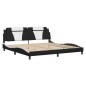vidaXL Estructura de cama con cabecero cuero sintético negro y blanco vidaXL Estructura de cama con cabecero cuero sintético negro y blanco