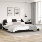 vidaXL Estructura de cama con cabecero cuero sintético negro y blanco vidaXL Estructura de cama con cabecero cuero sintético negro y blanco