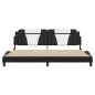 vidaXL Estructura de cama con cabecero cuero sintético negro y blanco vidaXL Estructura de cama con cabecero cuero sintético negro y blanco