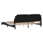 vidaXL Estructura de cama con cabecero cuero sintético negro y blanco vidaXL Estructura de cama con cabecero cuero sintético negro y blanco