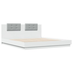 vidaXL Estructura cama con cabecero madera ingeniería blanco 160x200cm
