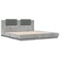 vidaXL Cama con cabecero madera ingeniería gris hormigón 200x200 cm vidaXL Cama con cabecero madera ingeniería gris hormigón 200x200 cm