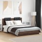 vidaXL Cama con cabecero madera de ingeniería marrón roble 120x200 cm vidaXL Cama con cabecero madera de ingeniería marrón roble 120x200 cm