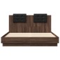 vidaXL Cama con cabecero madera de ingeniería marrón roble 120x200 cm vidaXL Cama con cabecero madera de ingeniería marrón roble 120x200 cm