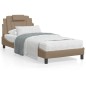 vidaXL Estructura de cama con LED cuero sintético capuchino 90x200 cm vidaXL Estructura de cama con LED cuero sintético capuchino 90x200 cm