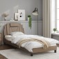 vidaXL Estructura de cama con LED cuero sintético capuchino 90x200 cm vidaXL Estructura de cama con LED cuero sintético capuchino 90x200 cm