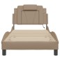 vidaXL Estructura de cama con LED cuero sintético capuchino 90x200 cm vidaXL Estructura de cama con LED cuero sintético capuchino 90x200 cm