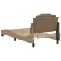 vidaXL Estructura de cama con LED cuero sintético capuchino 90x200 cm vidaXL Estructura de cama con LED cuero sintético capuchino 90x200 cm
