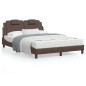 vidaXL Estructura cama con luces LED cuero sintético marrón 120x200 cm